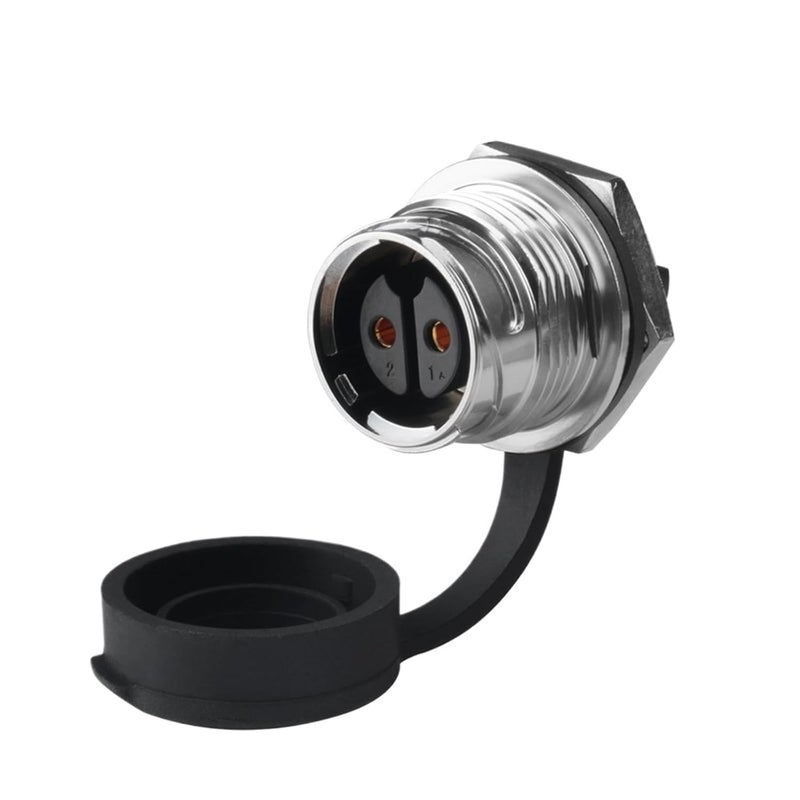 M20 2 Pin Nut Socket IP68 Waterproof Screw Locking Solderless Electrical Connector - Image 1